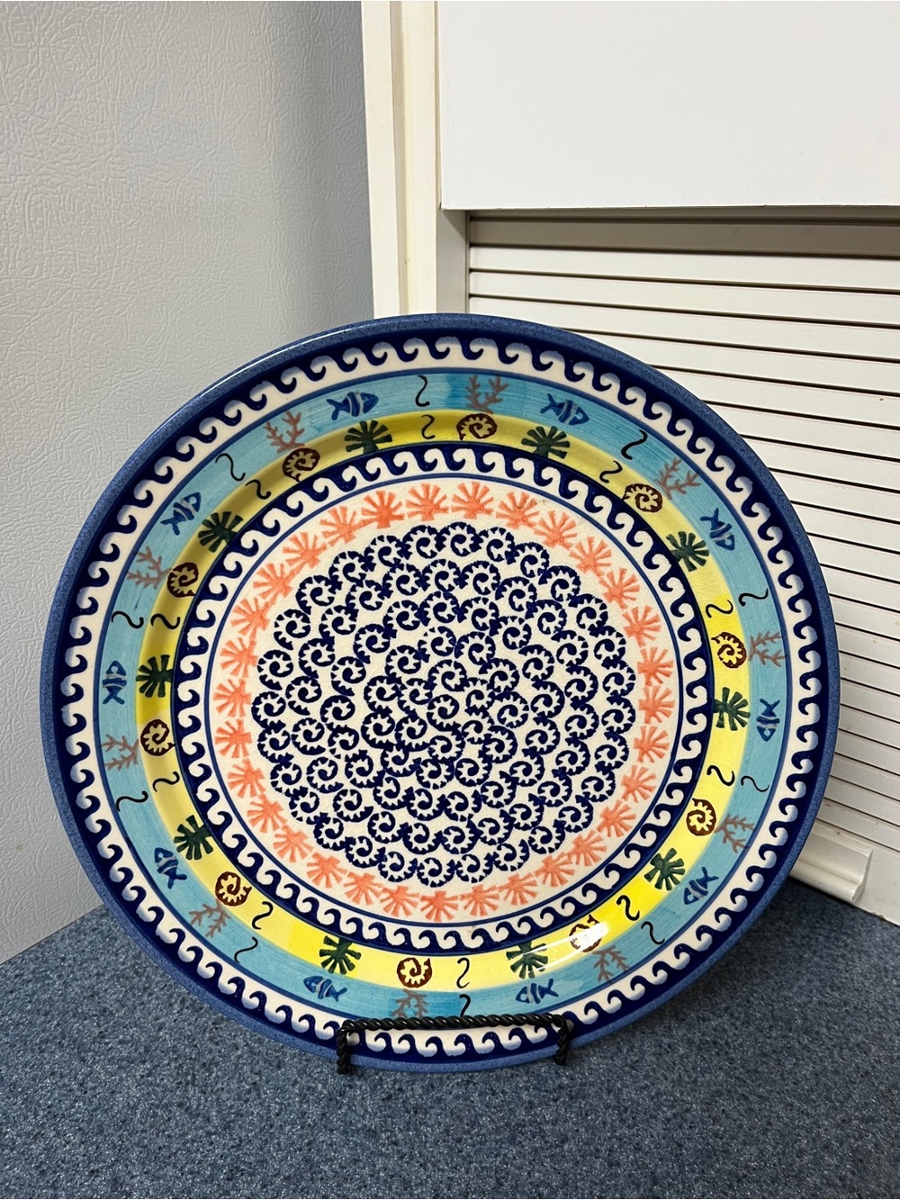 Boleslawiec Poland Wiza Hand-Made Pottery Dish Plate Unikat Signed Unique